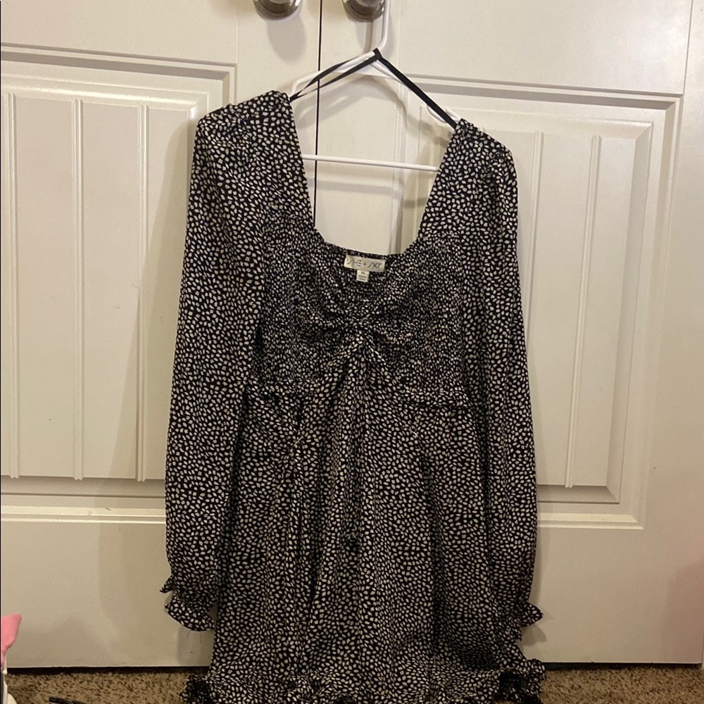 Black and White Patterned Dress